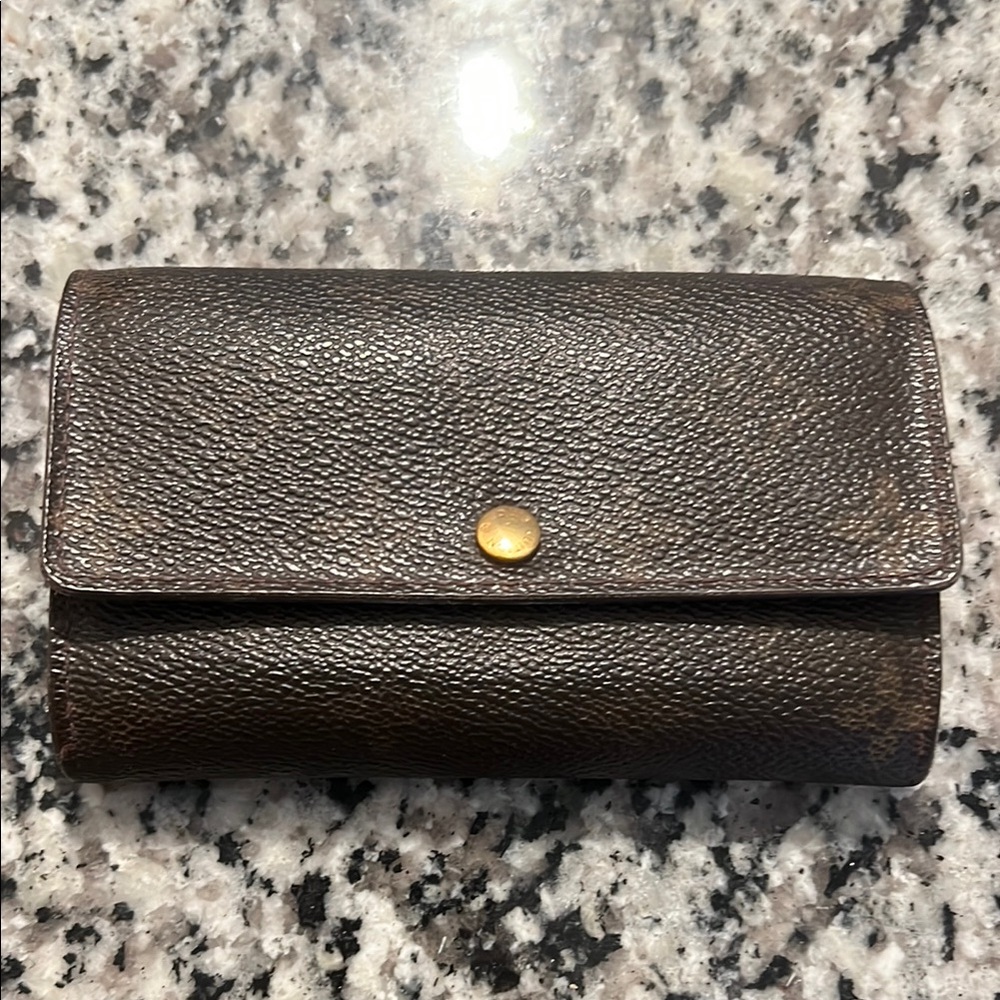 Authentic LOUIS VUITTON Monogram Porte Tresor Zip